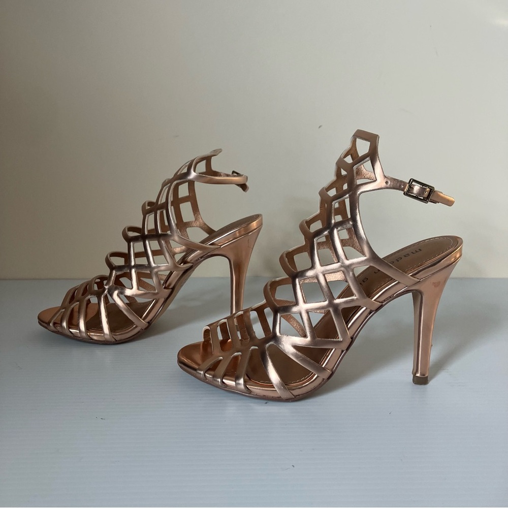 Madden Girl Directt Rose Gold Caged Heeled Sandals size 6 - Picture 5 of 10